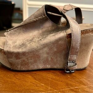 Pierre Dumas Metallic Wedge Sandals